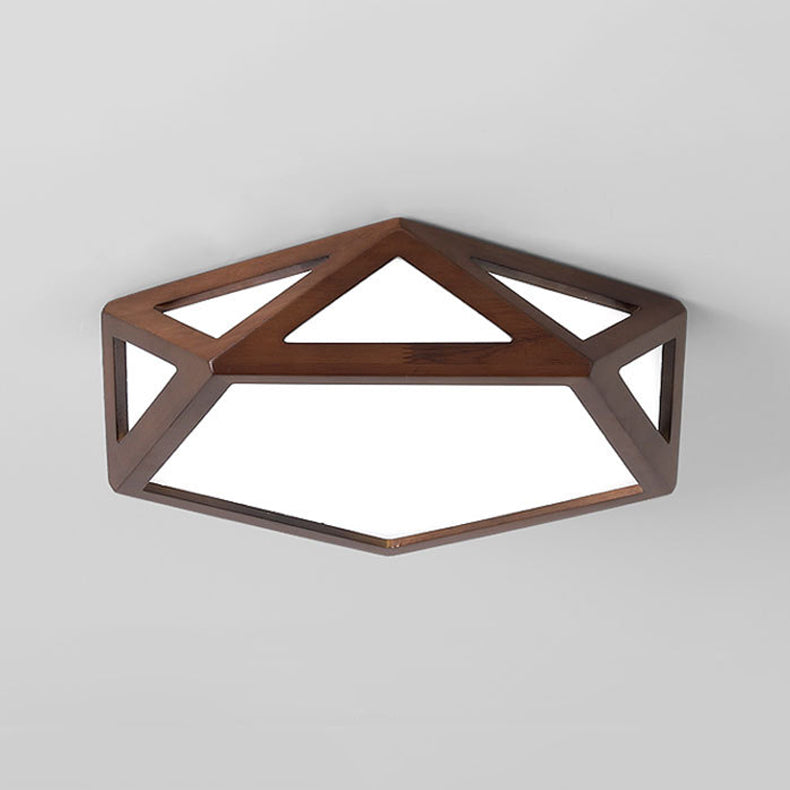 Wooden Geometric Flush Mount Ceiling Light Modern Flush Mount Ceiling Fixture