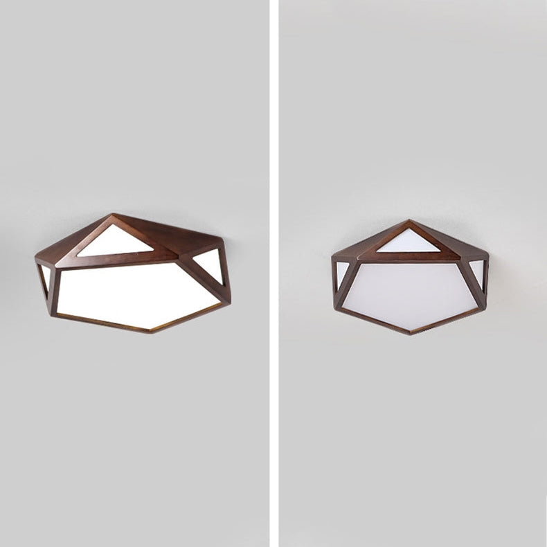 Wooden Geometric Flush Mount Ceiling Light Modern Flush Mount Ceiling Fixture