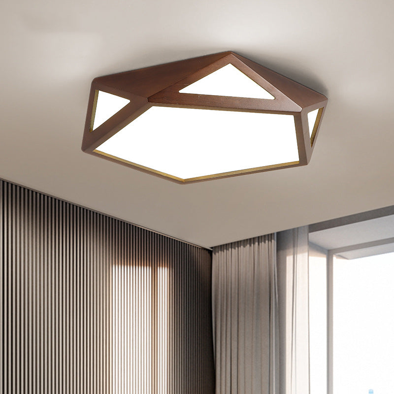 Wooden Geometric Flush Mount Ceiling Light Modern Flush Mount Ceiling Fixture