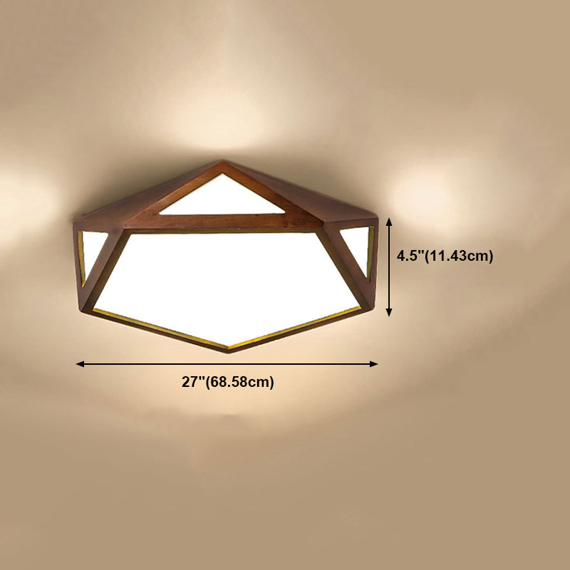 Wooden Geometric Flush Mount Ceiling Light Modern Flush Mount Ceiling Fixture