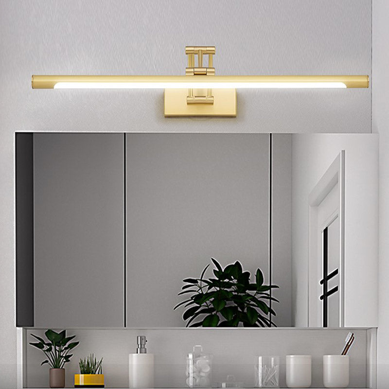 1-Light Minimalist Metal Vanity Light Straight LED Adjustable Mirror Light for Bathroom