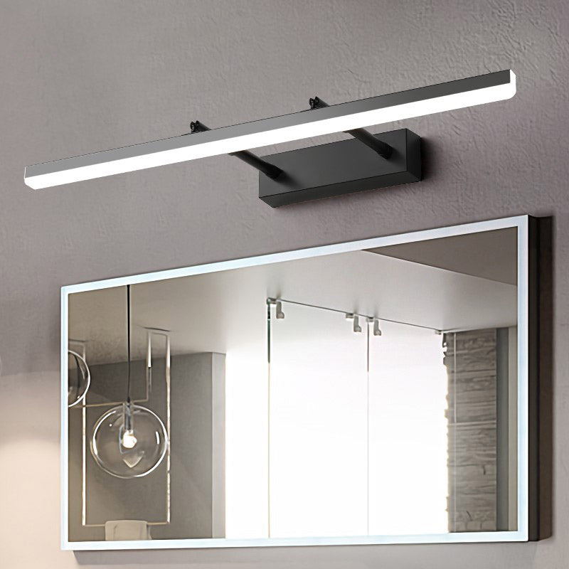 1-Light Modern Metal Vanity Light Straight LED Adjustable Mirror Light for Bathroom