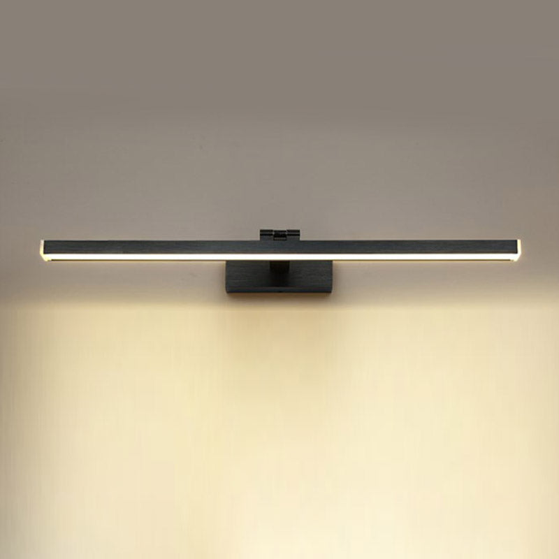 Minimalist Aluminum Vanity Light Straight Black Adjustable Mirror Light for Bathroom