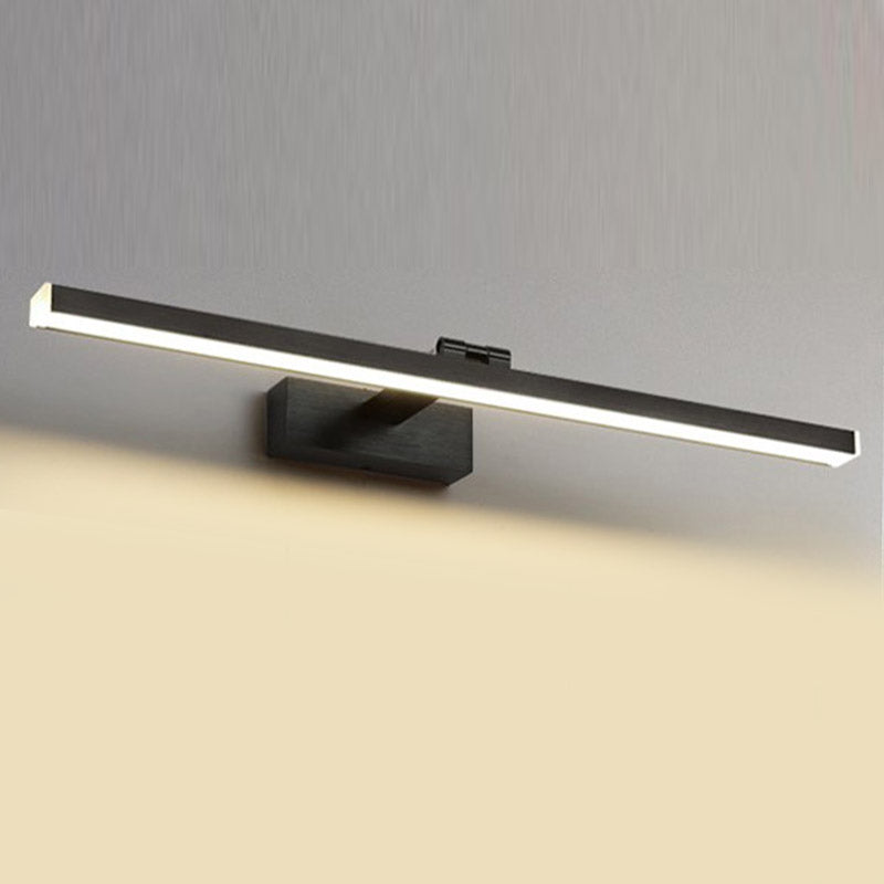 Minimalist Aluminum Vanity Light Straight Black Adjustable Mirror Light for Bathroom