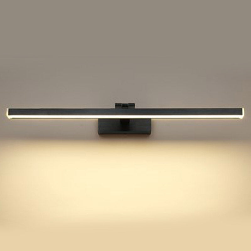 Minimalist Aluminum Vanity Light Straight Black Adjustable Mirror Light for Bathroom