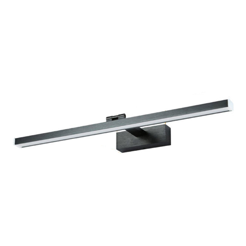 Modern Metal Vanity Light Straight 1 Light Adjustable Mirror Light in Black for Bathroom