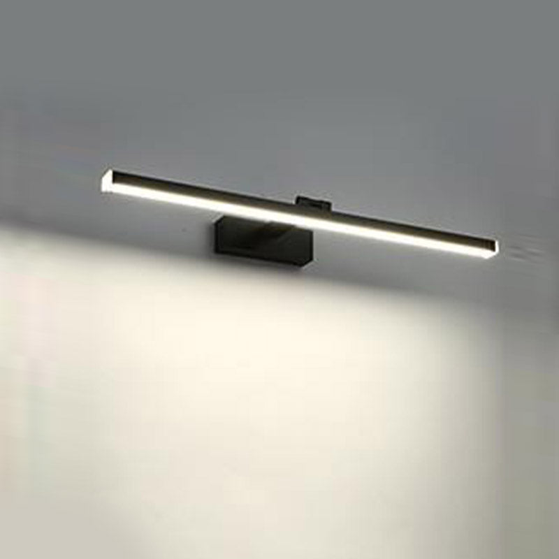 Modern Metal Vanity Light Straight 1 Light Adjustable Mirror Light in Black for Bathroom