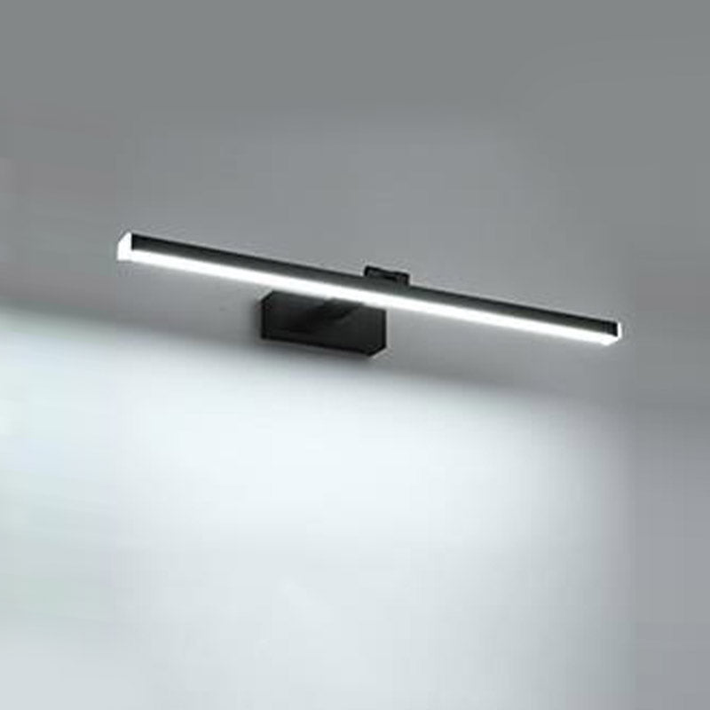 Modern Metal Vanity Light Straight 1 Light Adjustable Mirror Light in Black for Bathroom