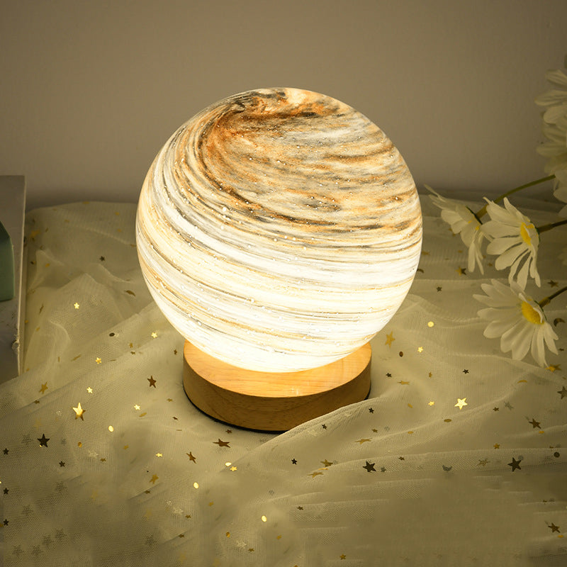 Simple Glass Table Lamp Modern Chargeable LED Desk Light for Living Room