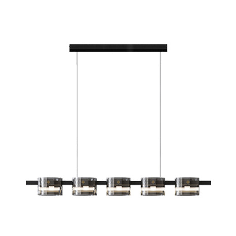 Simple Glass Pendant Lighting Fixture Modern Style Hanging Chandelier for Living Room