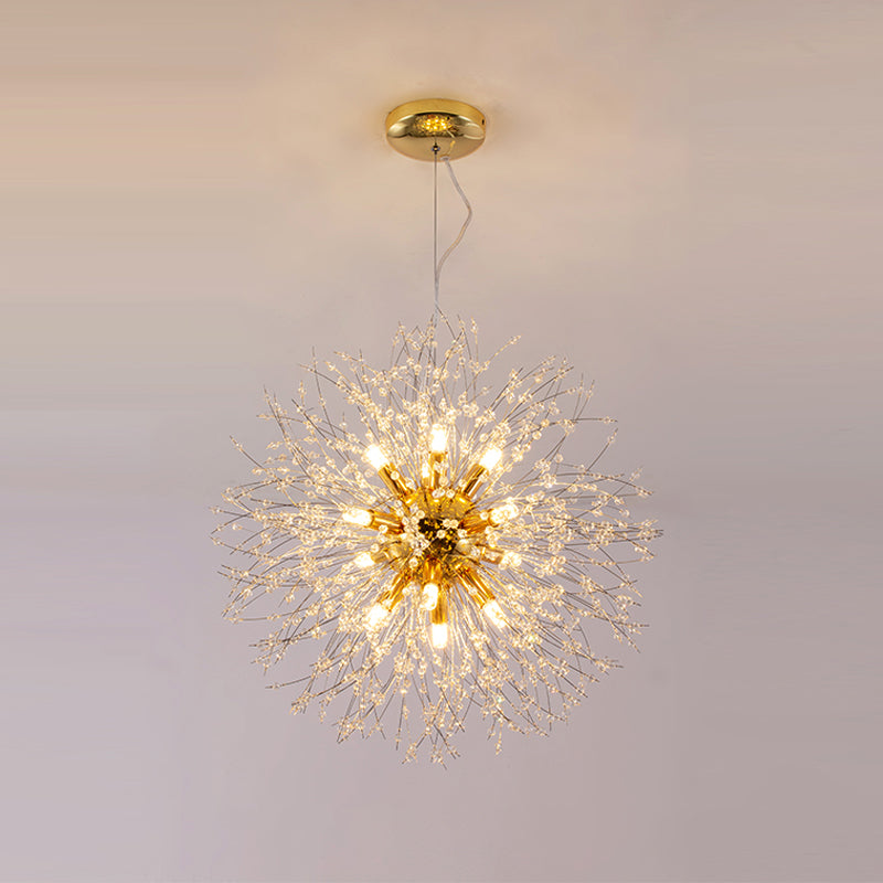 Firefly Chandelier Multi Light Hanging Pendant Light Fixture with Crystal for Living Room