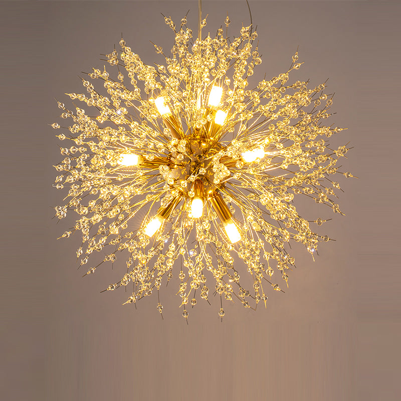 Firefly Chandelier Multi Light Hanging Pendant Light Fixture with Crystal for Living Room