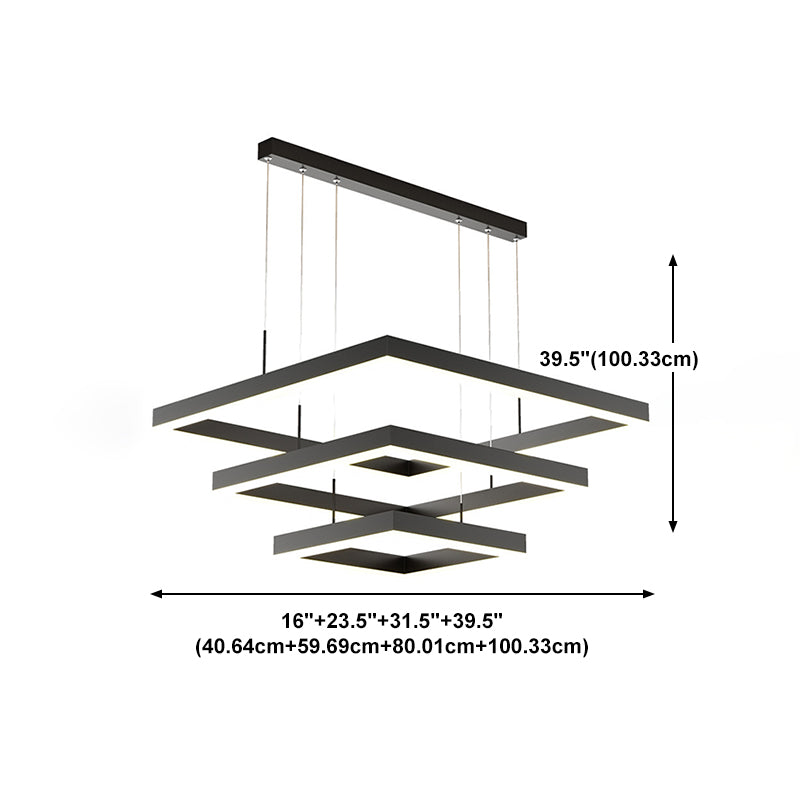 Multi-Layer Chandelier LED Hanging Pendant Light Fixture with Acrylic Shade for Bedroom