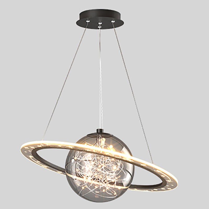 Modern Style Chandelier LED Hanging Pendant Light Fixture with Acrylic Shade for Bedroom