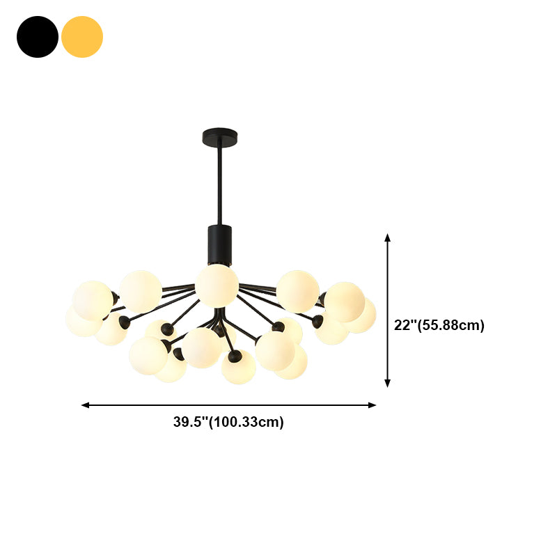 Simple Pendant Lighting Fixture Modern Style Glass Ball Hanging Chandelier