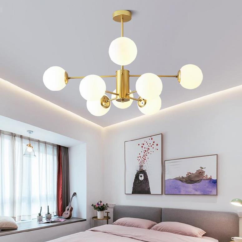 Simple Pendant Lighting Fixture Modern Style Glass Ball Shade Hanging Chandelier