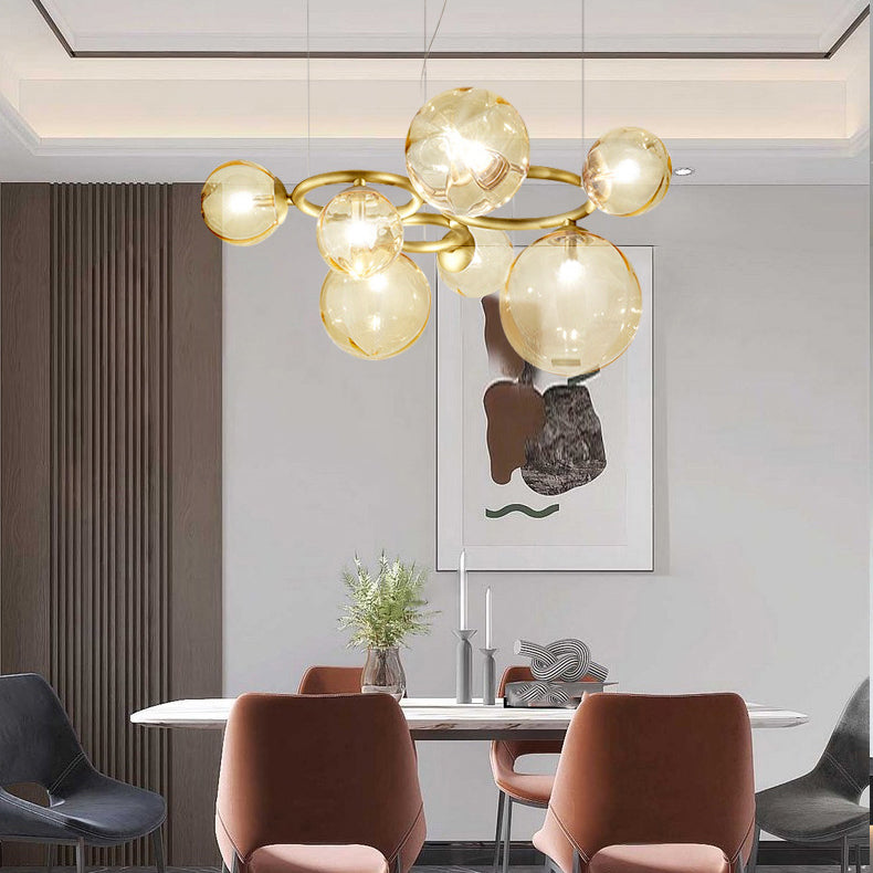 Creative Pendant Lighting Fixture Modern Style Glass Hanging Chandelier