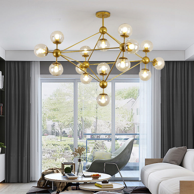 Glass Shade Pendant Lighting Fixture Modern Style Hanging Chandelier