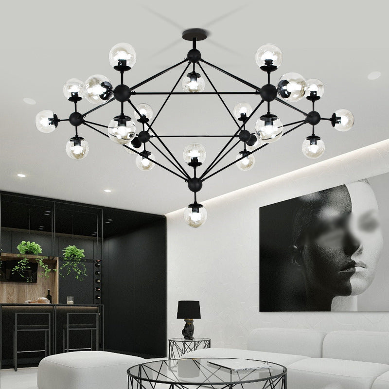 Glass Shade Pendant Lighting Fixture Modern Style Hanging Chandelier