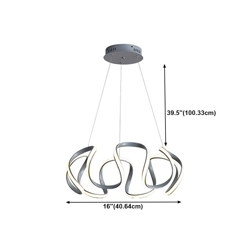 Waving Hanging Light Kit Modern Style Metal 1 Light Hanging Ceiling Lights