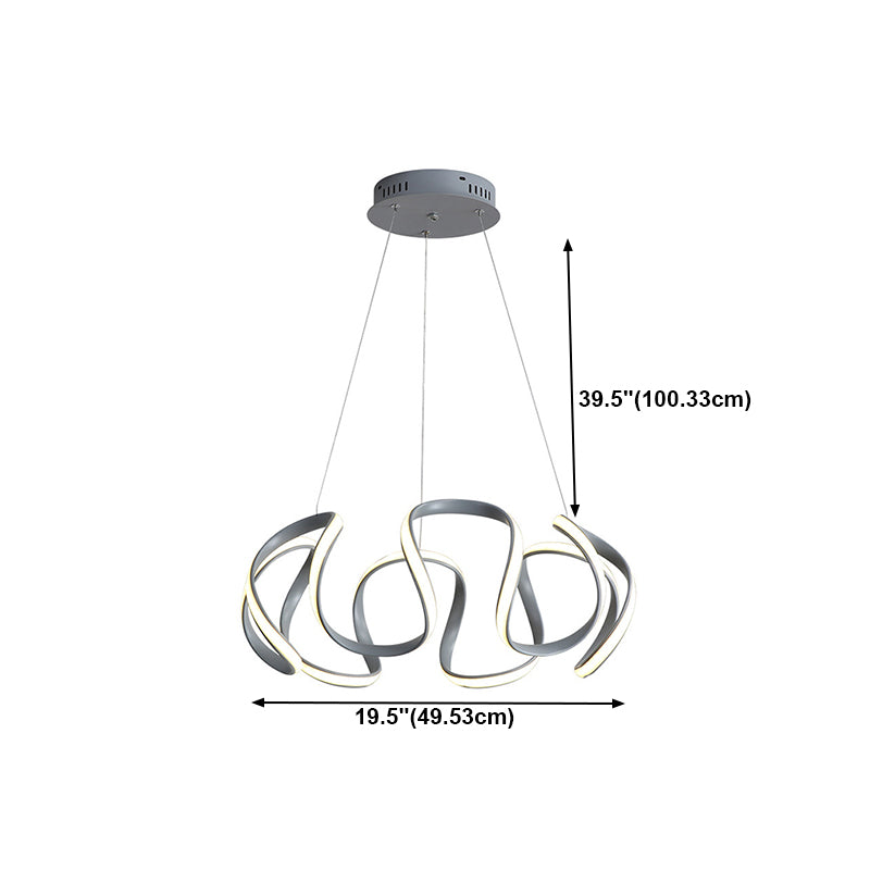 Waving Hanging Light Kit Modern Style Metal 1 Light Hanging Ceiling Lights