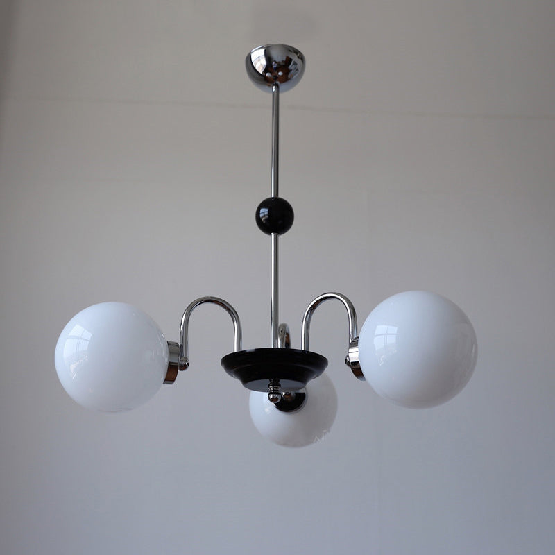 Simple Glass Ball Pendant Lighting Fixture Modern Style Hanging Chandelier for Living Room