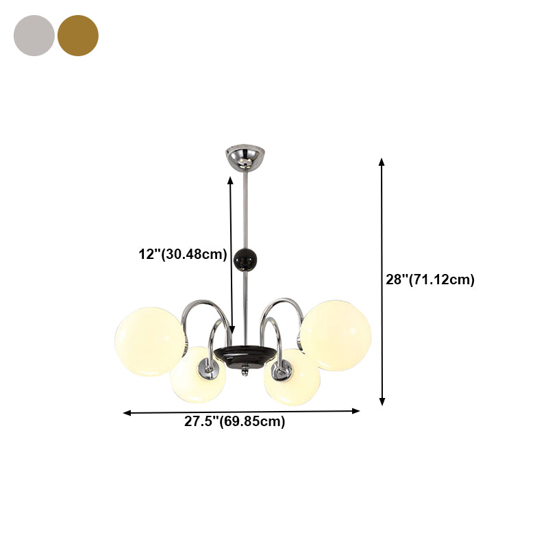 Simple Glass Ball Pendant Lighting Fixture Modern Style Hanging Chandelier for Living Room