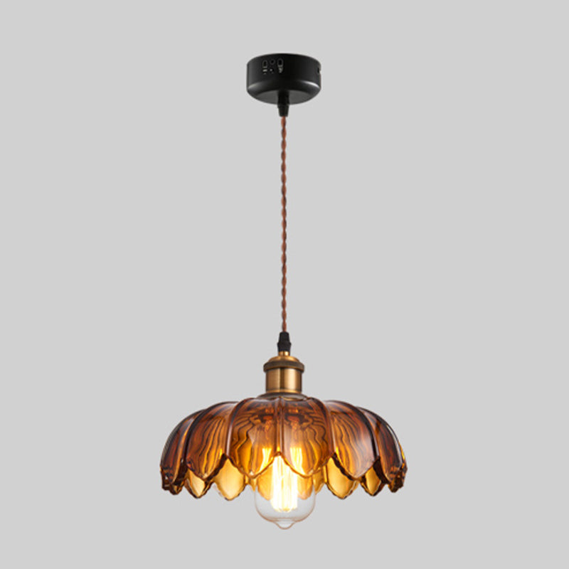 Industrial Style Pendant Lighting Glass 1 Light Pendant Light for Bedroom