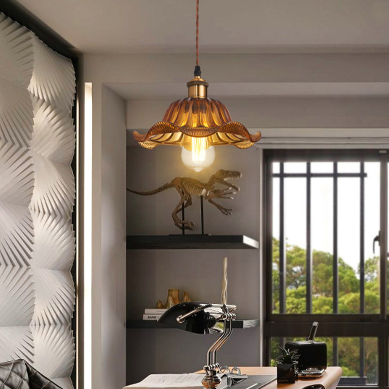 Industrial Style Pendant Lighting Glass 1 Light Pendant Light for Bedroom