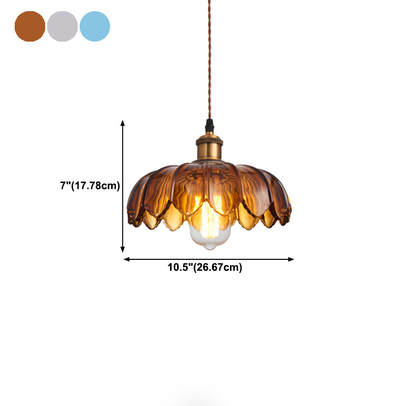 Industrial Style Pendant Lighting Glass 1 Light Pendant Light for Bedroom