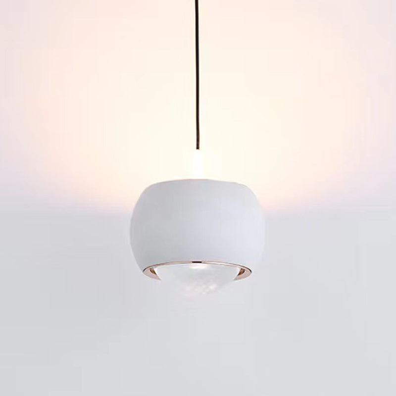 Postmodern Style Aluminum Pendant Light Colorful 4" Wide LED Hanging Pendant for Bedroom