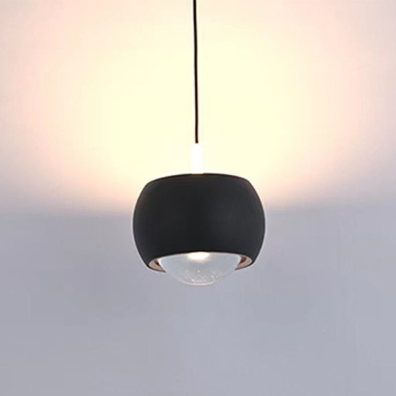 Postmodern Style Aluminum Pendant Light Colorful 4" Wide LED Hanging Pendant for Bedroom