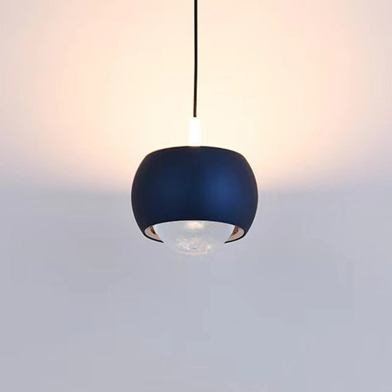 Postmodern Style Aluminum Pendant Light Colorful 4" Wide LED Hanging Pendant for Bedroom