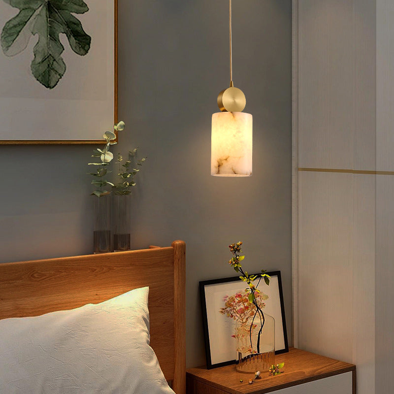 Suspension Pendant Light Simplicity Stone Bedroom Hanging Ceiling Light