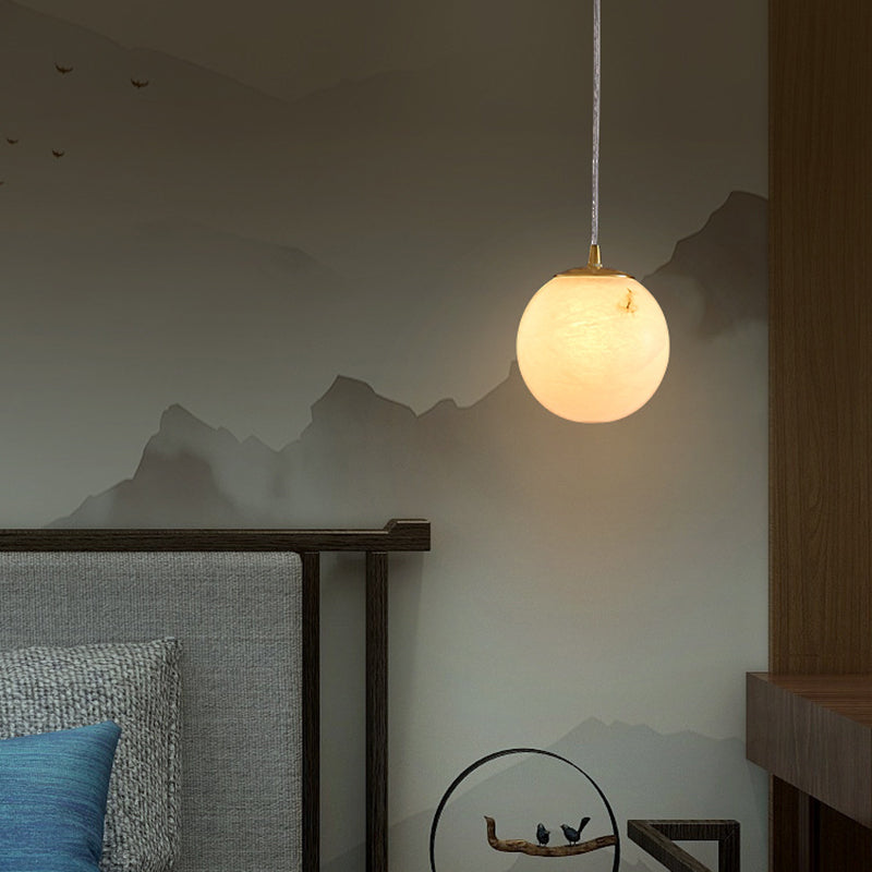 Suspension Pendant Light Simplicity Stone Bedroom Hanging Ceiling Light