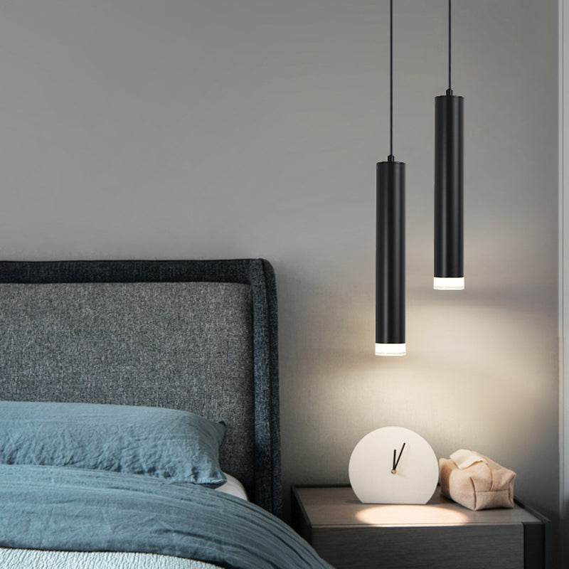 Nordic Style Metal Pendant Light Cylinder Shape Hanging Pendant for Bedroom