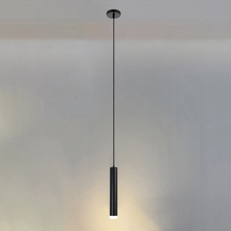 Nordic Style Metal Pendant Light Cylinder Shape Hanging Pendant for Bedroom