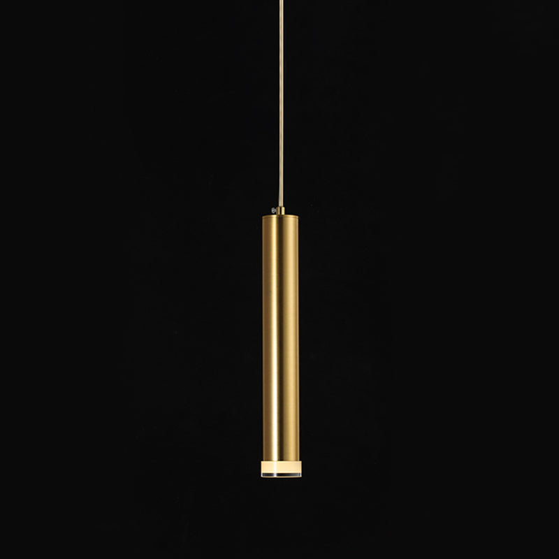 Nordic Style Metal Pendant Light Cylinder Shape Hanging Pendant for Bedroom