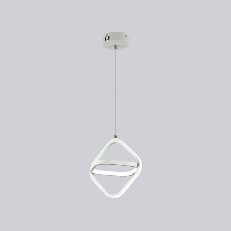 Nordic Style Aluminum Pendant Light Geometric LED Hanging Pendant for Bedroom