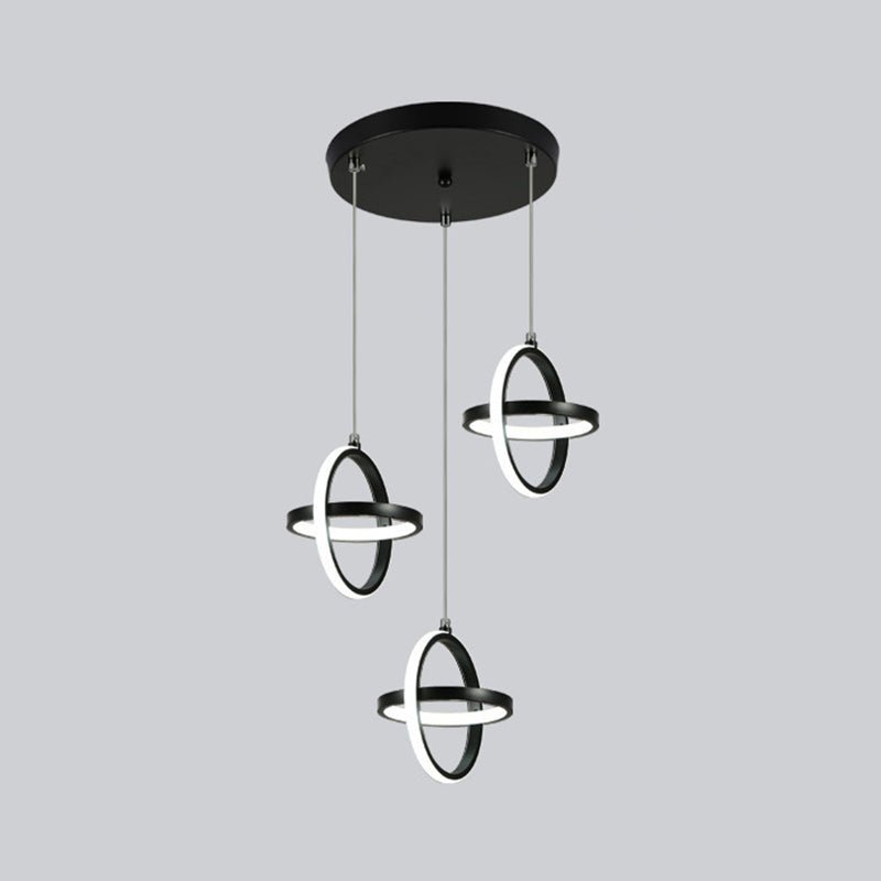 Nordic Style Aluminum Pendant Light Geometric LED Hanging Pendant for Bedroom