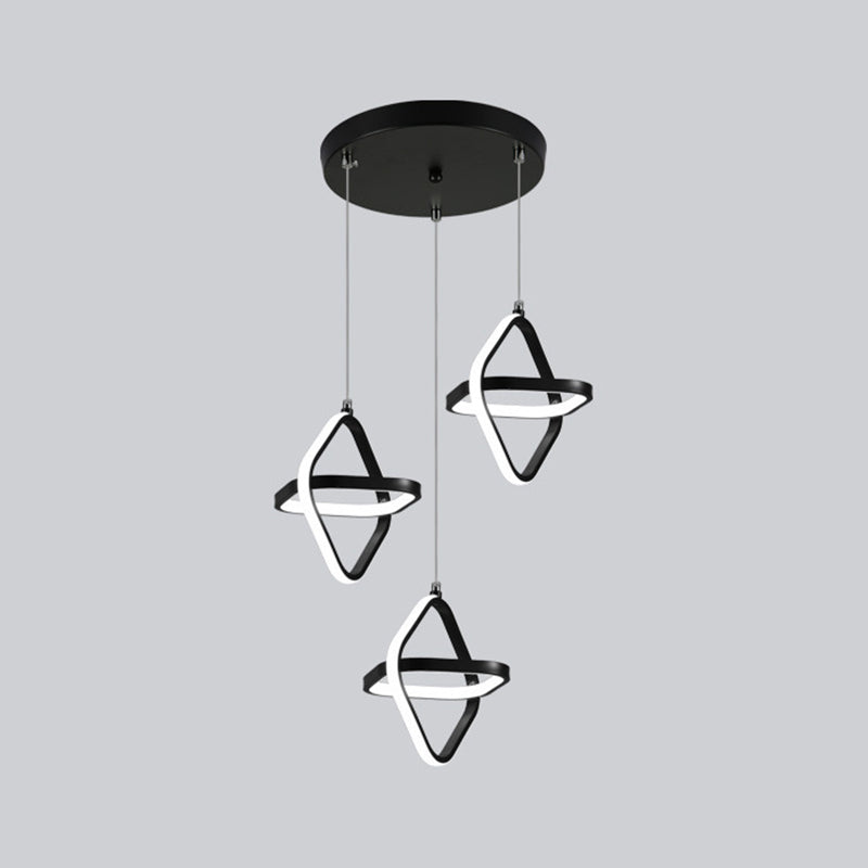 Nordic Style Aluminum Pendant Light Geometric LED Hanging Pendant for Bedroom