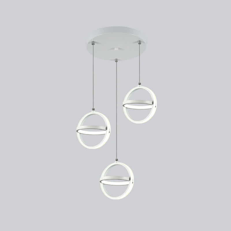 Nordic Style Aluminum Pendant Light Geometric LED Hanging Pendant for Bedroom