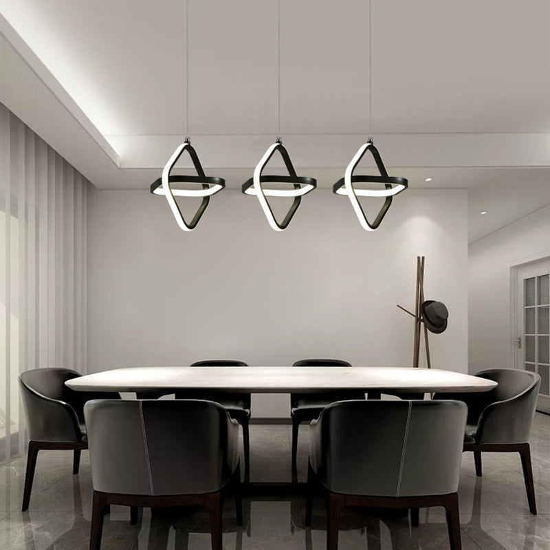 Nordic Style Aluminum Pendant Light Geometric LED Hanging Pendant for Bedroom