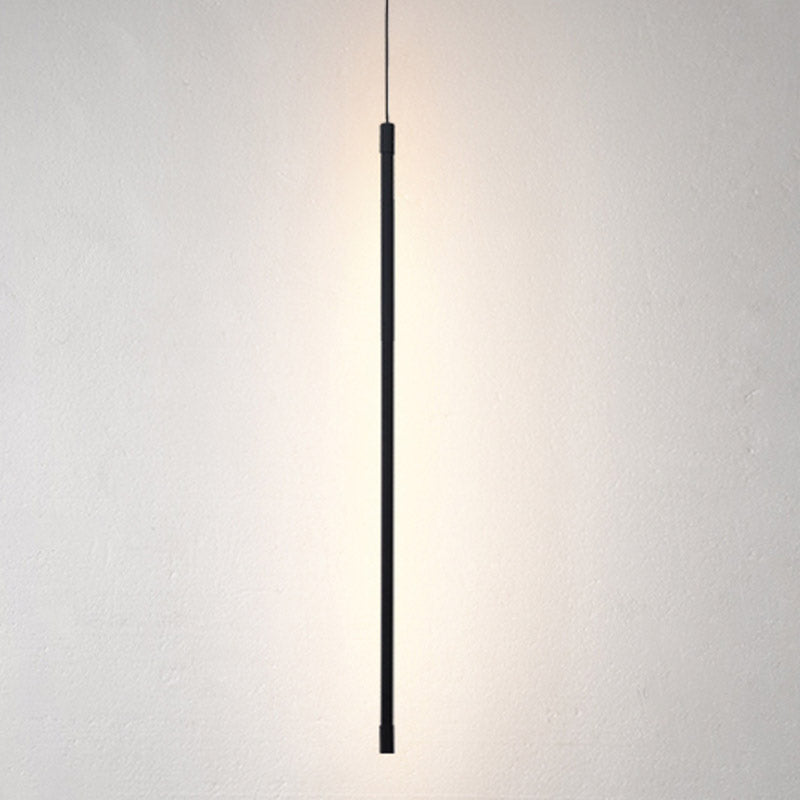 Minimalist Aluminum Pendant Light Strip LED Hanging Pendant for Bedroom