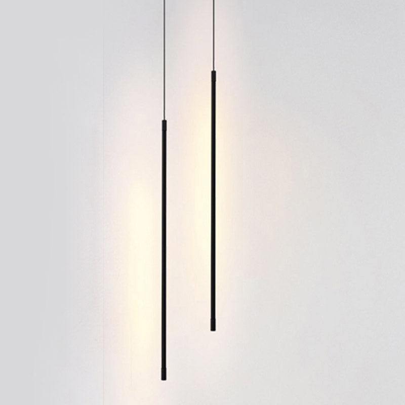 Minimalist Aluminum Pendant Light Strip LED Hanging Pendant for Bedroom