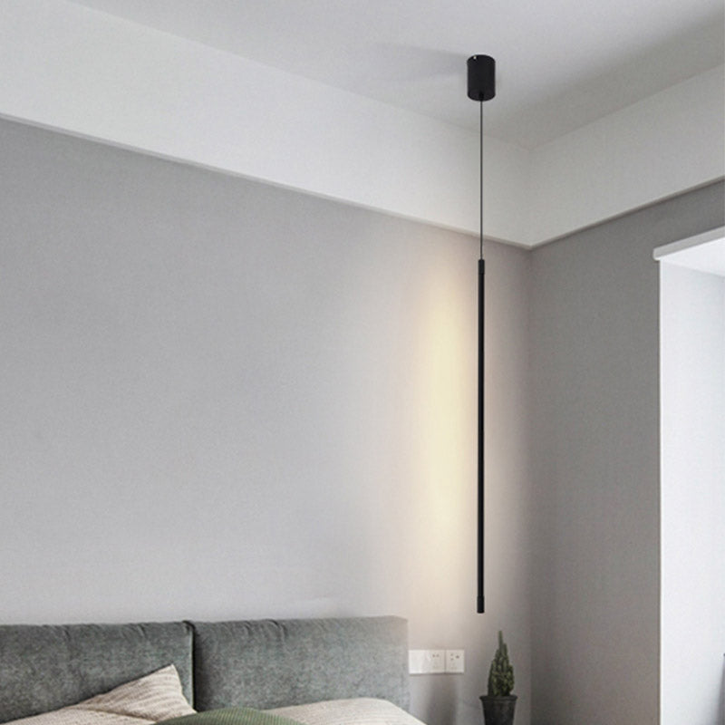 Minimalist Aluminum Pendant Light Strip LED Hanging Pendant for Bedroom