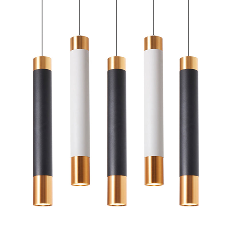 Modern Style Aluminum Pendant Light Cylinder Shape Hanging Pendant for Bedroom