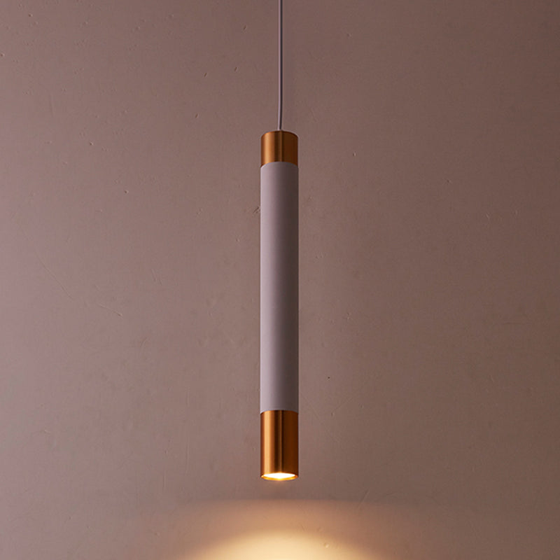 Modern Style Aluminum Pendant Light Cylinder Shape Hanging Pendant for Bedroom