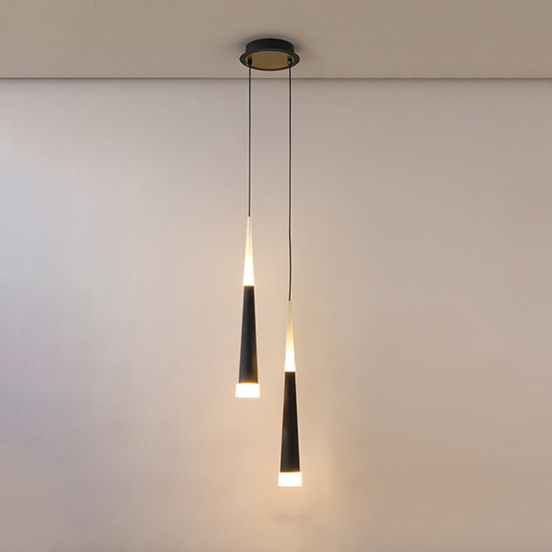 Modern Style Metal Pendant Light Cylinder Shape Hanging Pendant for Bedroom