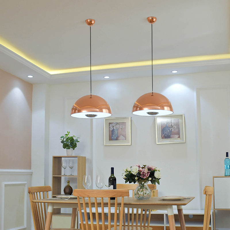 Postmodern Iron Ceiling Lamp Semicircle Shape Bulb Colorful Pendant Light for Bedroom